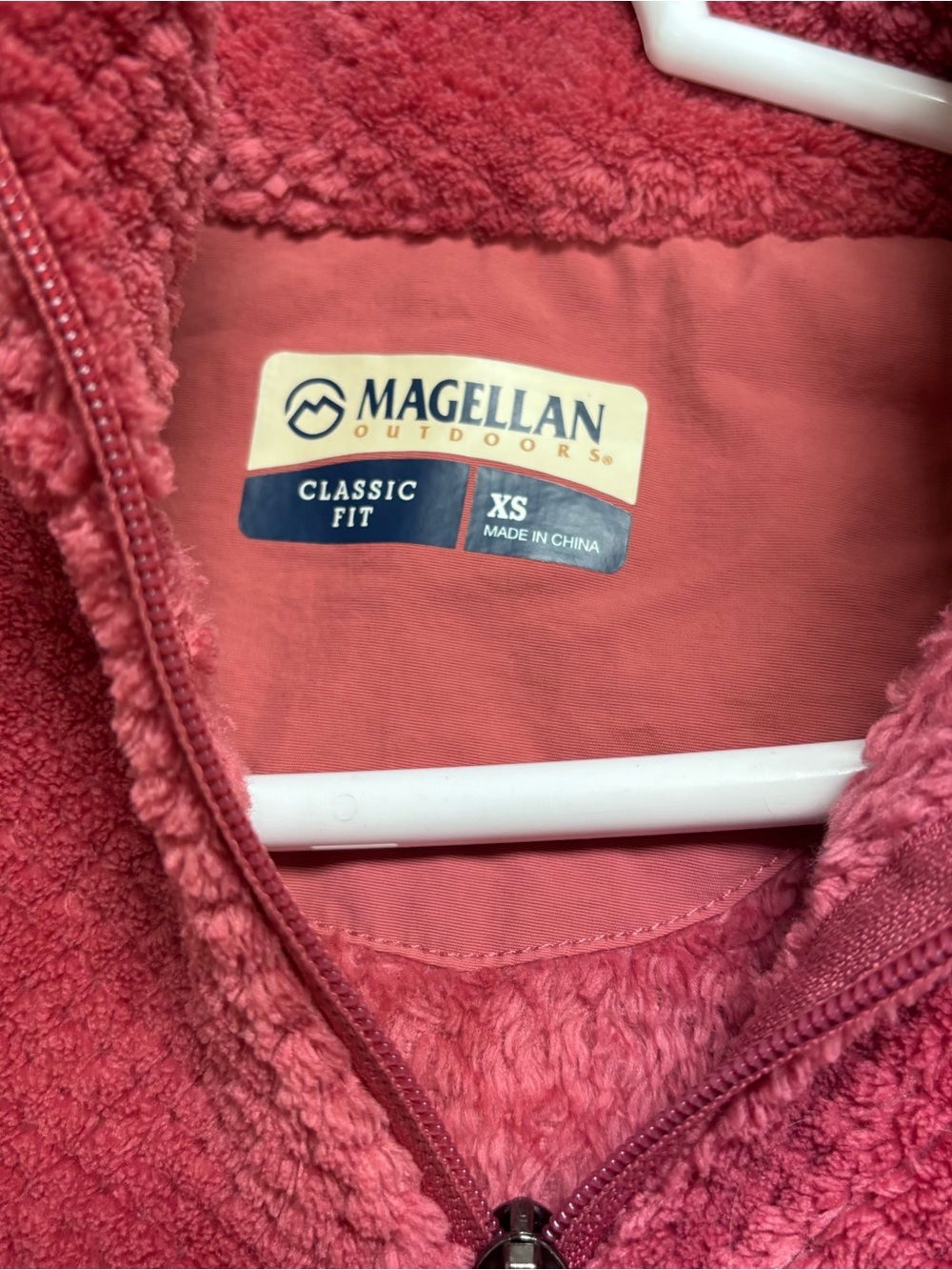 Magellan Outdoors Classic Fit Sherpa Quarter Zip Pullover Pink XS Cozy Fleece - Picture 3 of 10